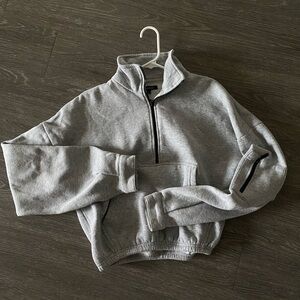Gray Quarter-Zip Pullover Sweatshirt